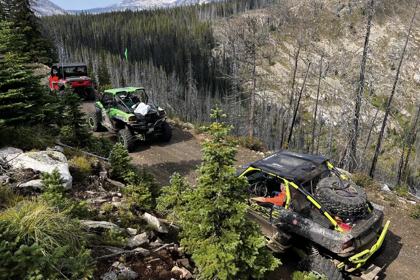 Tri state atv club on ridge during trial ride.