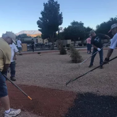 Tri state atc club wayside park project raking paths.